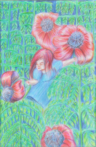 Tekening getiteld "sans titre 01" door Claire-Marie Belliard, Origineel Kunstwerk, Potlood