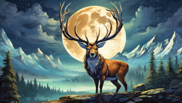 Arts numériques intitulée "Moonbeam Guardian" par Jacek Dudziński, Œuvre d'art originale, Peinture numérique