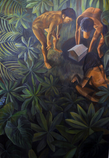 ENTIERRO Pintura titulada "ENTIERRO" por Candela Calvin, Obra de arte original, Acrílico