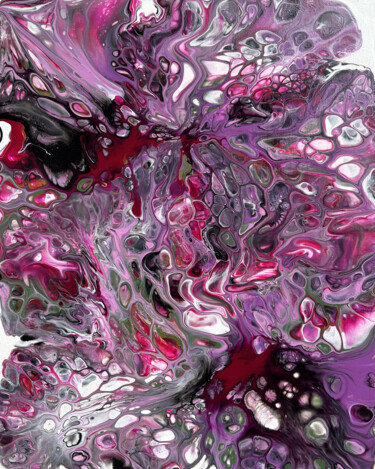 Ζωγραφική με τίτλο "Magenta Maelstrom" από Kamo Atoyan, Αυθεντικά έργα τέχνης, Λάδι Τοποθετήθηκε στο Ξύλινο φορείο σκελετό