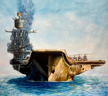 Painting titled "Matthew 24:6-8" by Tony Rodriguez(Juan Antonio Rodriguez Ol, Original Artwork, Oil