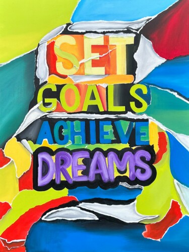 绘画 标题为“Set Goals Achieve D…” 由Yağmur Turan, 原创艺术品, 丙烯