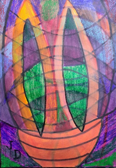 Painting titled "Les Ocres de Rustrel" by Jacques Desvaux (JD), Original Artwork, Acrylic