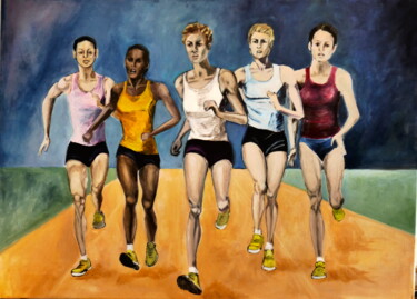sprint 绘画 标题为“sprint” 由Brigitte Tabellion Neuve-Eglise (enerenroad), 原创艺术品, 丙烯 安装在木质担架架上