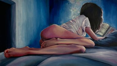 Reader Peinture intitulée "Reader" par Zoia Khristenko, Œuvre d'art originale, Huile