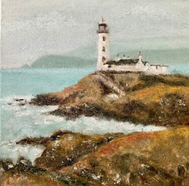 Guiding Light - coastline 绘画 标题为“Guiding Light - coa…” 由Alexandra Jagoda, 原创艺术品, 油 安装在木质担架架上