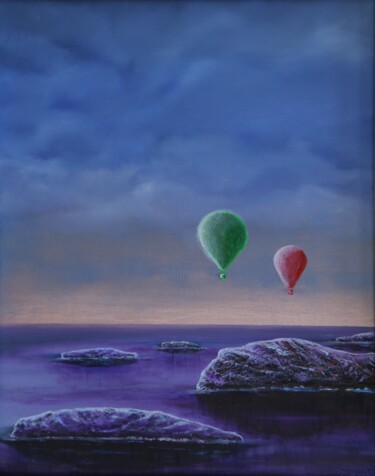Картина под названием "Baloon series-3" - Serguei Borodouline, Подлинное произведение искусства, Масло