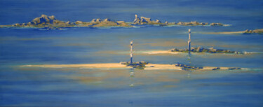 Pintura titulada "Bancs de sable, Sai…" por François Cusson, Obra de arte original, Pastel Montado en Panel de madera