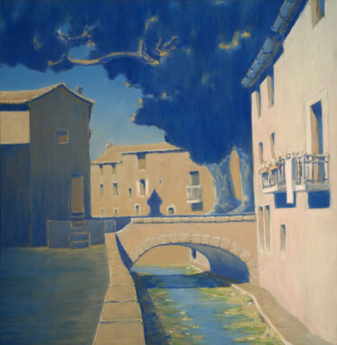 Le ruisseau du Garel, Saint-Jean de Buèges Painting titled "Le ruisseau du Gare…" by François Cusson, Original Artwork, Pastel Mounted on Wood Panel