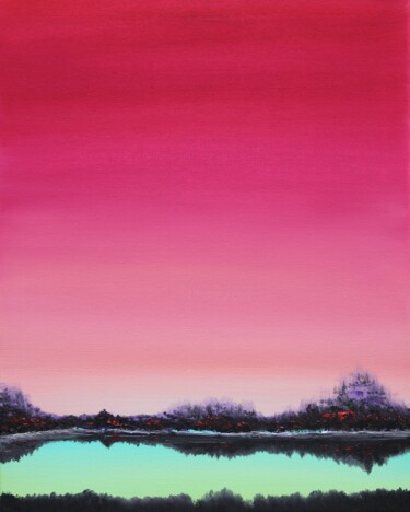 Painting titled "Crimson Dawn" by Serguei Borodouline, Original Artwork, Oil