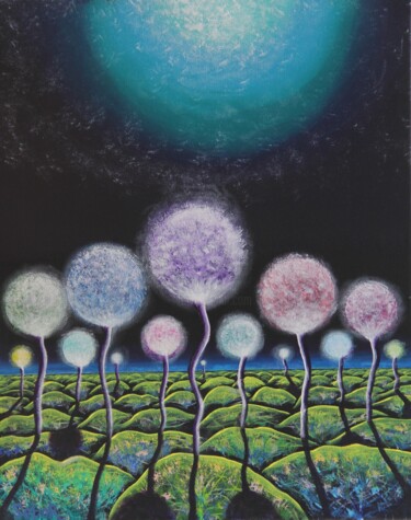 Painting titled "Dandelions" by Serguei Borodouline, Original Artwork, Acrylic