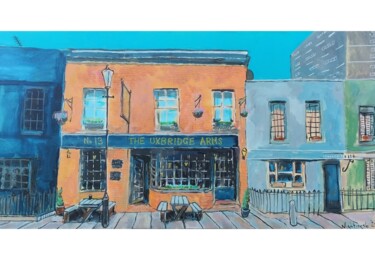 绘画 标题为“The Uxbridge Arms” 由Tam Nightingale, 原创艺术品, 丙烯 安装在木质担架架上