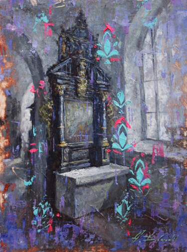 Painting titled "ETUDE 27 i" by Dobrodiy Alexandr, Original Artwork, Oil Mounted on Wood Stretcher frame
