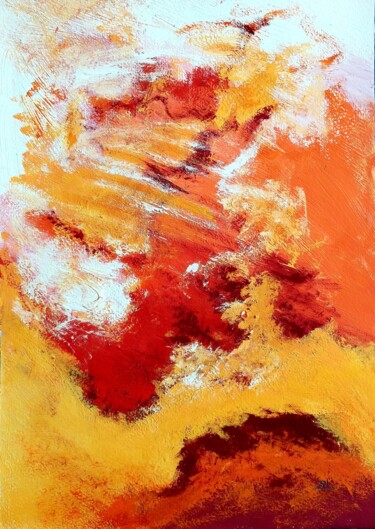 Abstrait Couleurs Chaudes Картина под названием "Abstrait Couleurs C…" - Sandrine Lefebvre, Подлинное произведение искусства, Гуашь