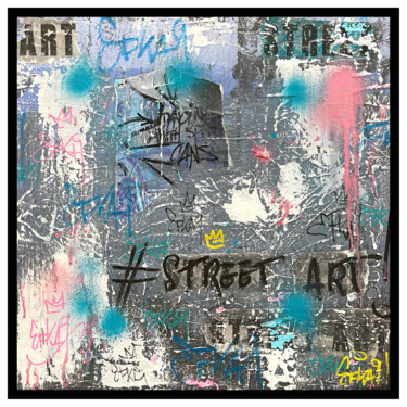 Painting titled "Dancing with Cans" by Efka9, Original Artwork, Acrylic Mounted on Wood Stretcher frame