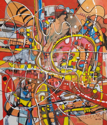 Painting titled "NATURE" by Abdoulie Conteh, Original Artwork, Acrylic