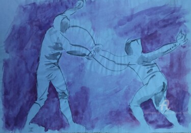 Картина под названием "L'epee sportive   n…" - Slobodan Spasojevic (Spaki), Подлинное произведение искусства, Акварель