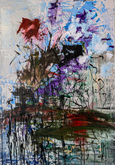 Peinture intitulée "Sur l'eau 1" par Thérèse Barisan, Œuvre d'art originale, Acrylique