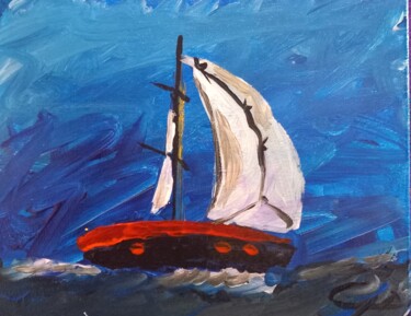 Schilderij getiteld "Painting "IntoStorm"" door Rikortgallery, Origineel Kunstwerk, Acryl Gemonteerd op Andere stijve panelen