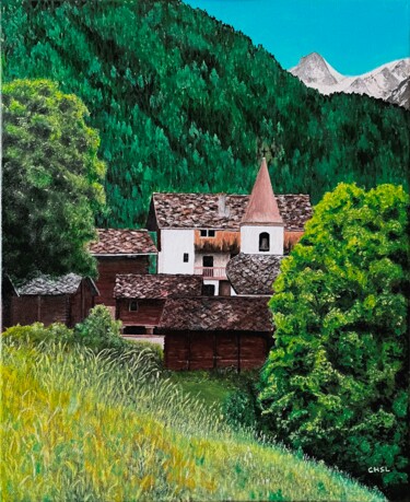 Peinture intitulée "La Sage dans son éc…" par Charles Lienemann, Œuvre d'art originale, Huile Monté sur Châssis en bois