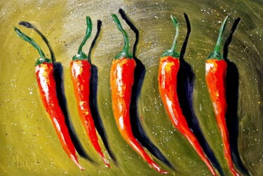 绘画 标题为“Hot chili” 由Maria Nesterova, 原创艺术品, 油