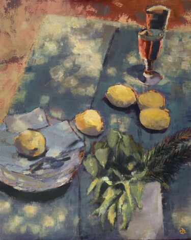 绘画 标题为“Table et citrons” 由Carlita, 原创艺术品, 油