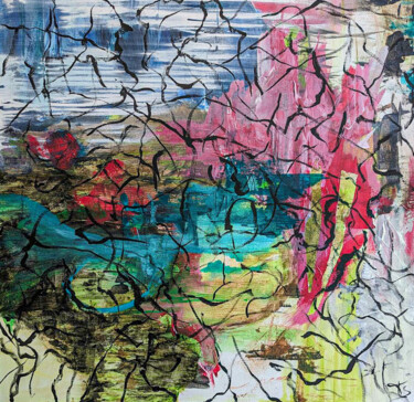 Peinture intitulée "Sur l'eau 2" par Thérèse Barisan, Œuvre d'art originale, Acrylique