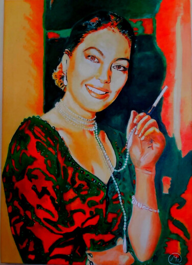 제목이 "Ava Gardner"인 미술작품 Mauro Ravera로, 원작, 기름