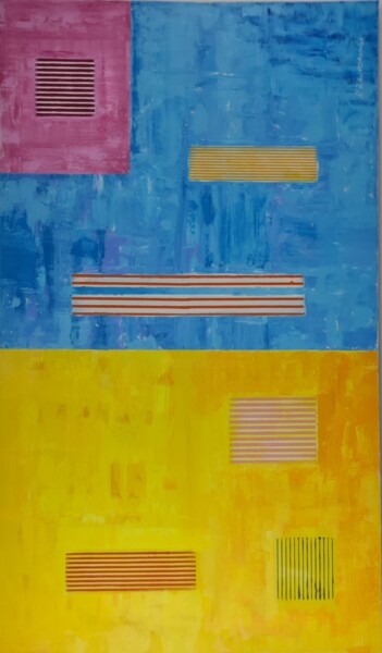 Pintura intitulada "Um olhar para os cé…" por Rogerio Zanforlin, Obras de arte originais, Acrílico Montado em Armação em mad…