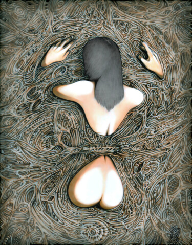 图画 标题为“Coercition Maligne…” 由M. Séb, 原创艺术品, 铅笔