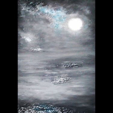제목이 "Full moon"인 미술작품 Sharat Pandit로, 원작, 파스텔
