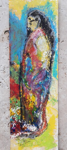Malerei mit dem Titel "Figure taoiste" von Pboiko, Original-Kunstwerk, Pastell