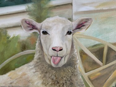 绘画 标题为“Cheerful sheep / Ве…” 由Alexandra Kuznetsova, 原创艺术品, 油