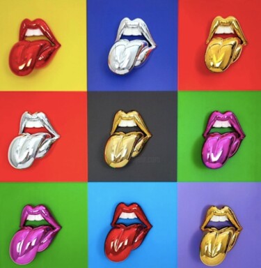 Painting titled "Pop Lips" by Sagrasse, Original Artwork, Acrylic