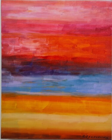 Peinture intitulée "Entardecer no litor…" par Rogerio Zanforlin, Œuvre d'art originale, Acrylique Monté sur Châssis en bois