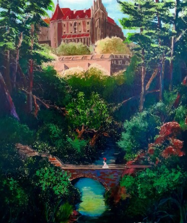 Painting on canvas "forest, romance, nature" Peinture intitulée "Painting on canvas…" par Anton Zapotochnyi, Œuvre d'art originale, Acrylique Monté sur Châssis en bois