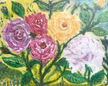 绘画 标题为“Les roses” 由Maria Helena De  Macedo  Benier, 原创艺术品, 丙烯