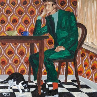 Didier n'aime pas sa vie Peinture intitulée "Didier n'aime pas s…" par G. Carta, Œuvre d'art originale, Acrylique Monté sur Carton