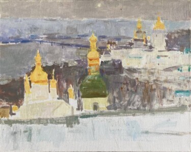 Painting titled "Лавра" by Oleg Sidorov, Original Artwork, Oil