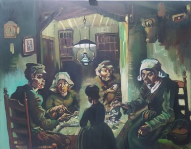 "The Potato Eaters (…" başlıklı Tablo Daniela Lopes tarafından, Orijinal sanat, Petrol