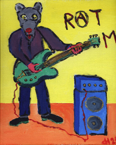 Malerei mit dem Titel "Rat Music" von Dieter Hamm, Original-Kunstwerk, Acryl