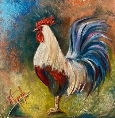 绘画 标题为“Il gallo” 由Denitsa Garelova, 原创艺术品, 油