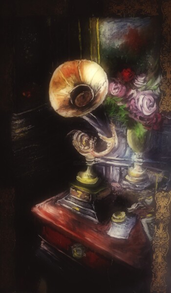 绘画 标题为“Nature Morte au Gra…” 由Amazeigh Bouzékri, 原创艺术品, 油