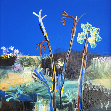 Peinture intitulée "Découvrir le chemin" par Muriel Cayet, Œuvre d'art originale, Acrylique Monté sur Carton