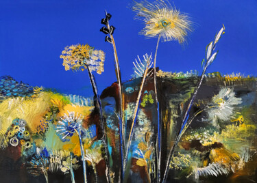 Peinture intitulée "Les chemins creux" par Muriel Cayet, Œuvre d'art originale, Acrylique