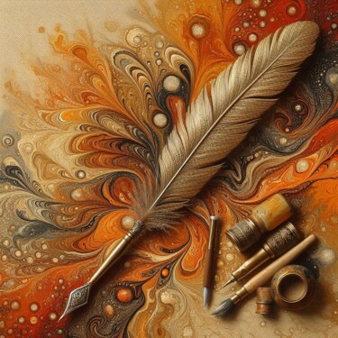 Digital Arts titled "Quill Memories: A V…" by Abstract Bliss, Original Artwork, AI generated image