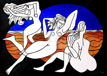 Au bord de la mer... Peinture intitulée "Au bord de la mer..." par Alexandre Lepage, Œuvre d'art originale, Acrylique