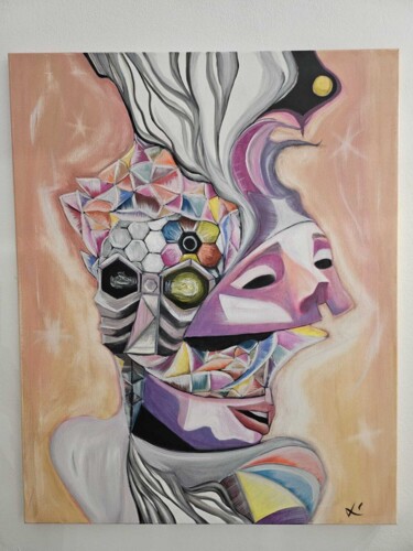 Painting titled "El espectáculo debe…" by Lluis Llinas, Original Artwork, Oil Mounted on Wood Stretcher frame