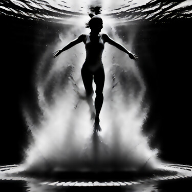 Arte digital titulada "WATERWOMAN I" por Josep Domènech, Obra de arte original, Imagen generada por IA Montado en Cartulina