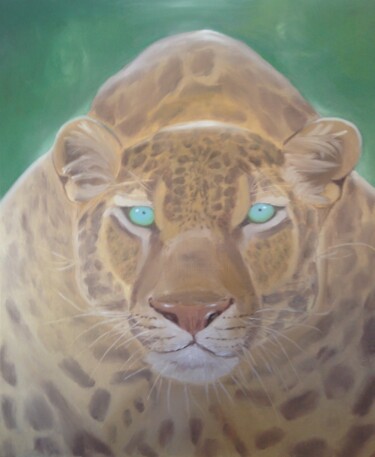 绘画 标题为“Jaguar” 由Loudmila Harscouet, 原创艺术品, 油 安装在artwork_cat.上